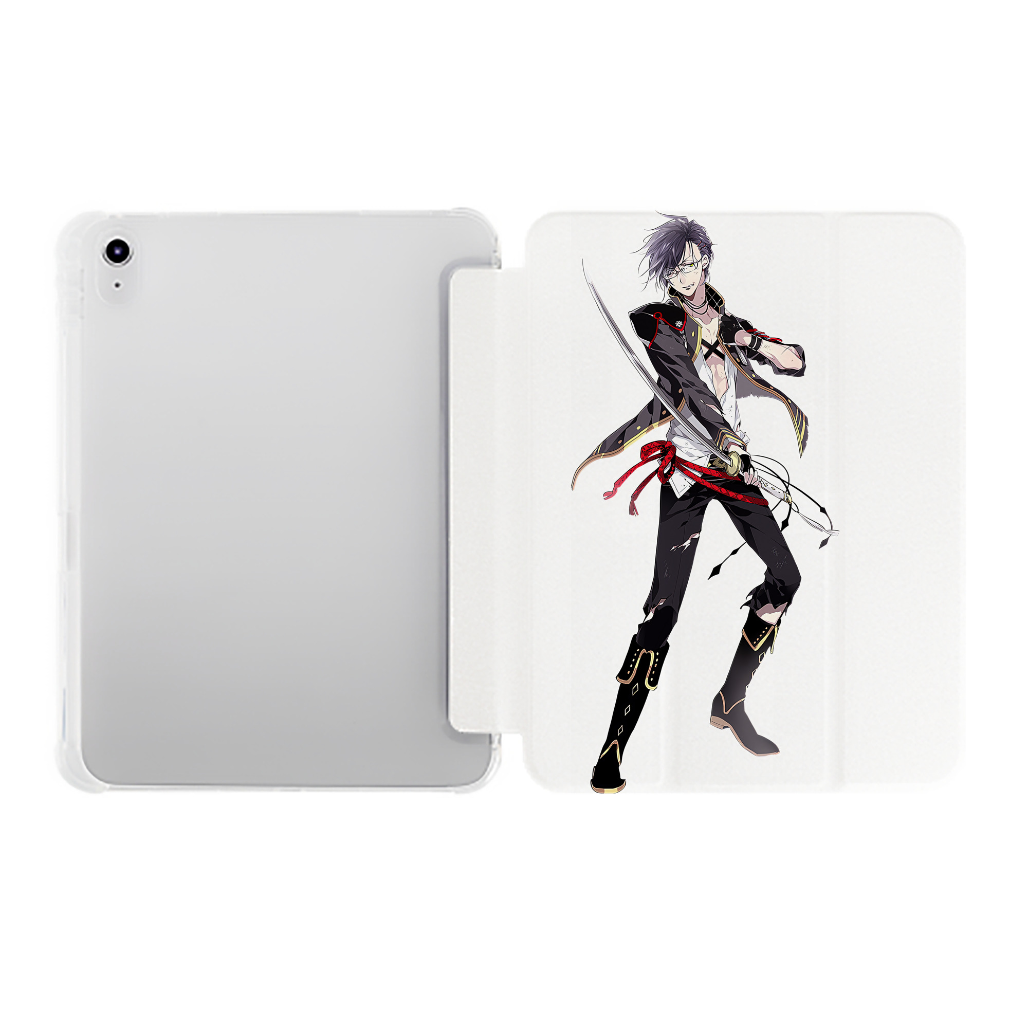 （画像用） 刀剣乱舞 Touken Ranbu IPad ケース ペン収納付き 三つ折りスタンド PUレザー×シリコン 対応機種9.5/10.5/10.9インチ